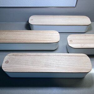 iDesign aesthetic vanity, accessories, storage boxes